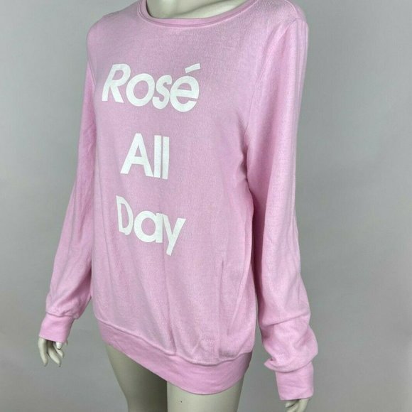 Dream Scene Rose All Day Sweatshirt Long Sleeve Pullover Scoop Neck Women L‎ - Picture 2 of 11